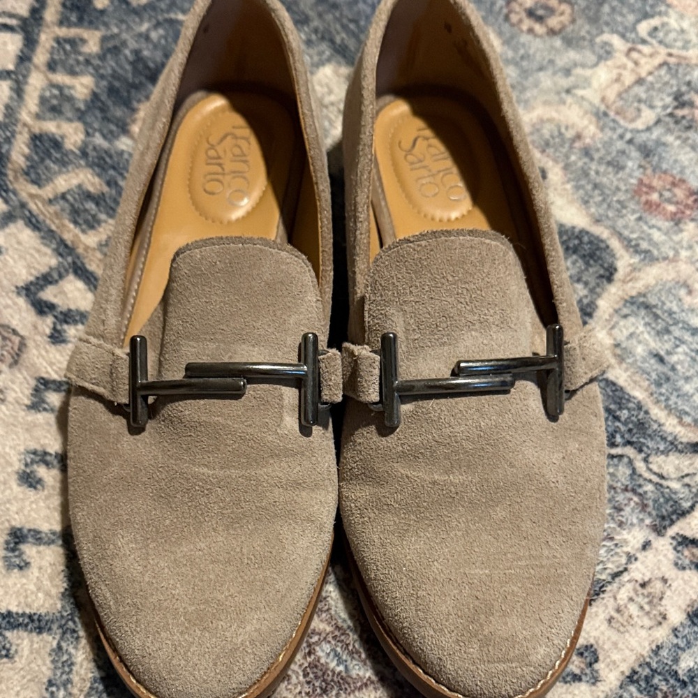 Franco Sarto Tan Suede Loafers